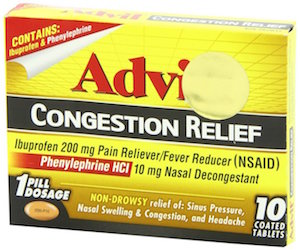 カナダで購入できる鼻づまり・鼻水薬、Advil(アドヴィル)「Congestion Relief」