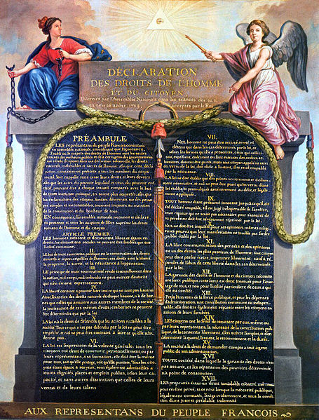 1789年の人間と市民の権利の宣言