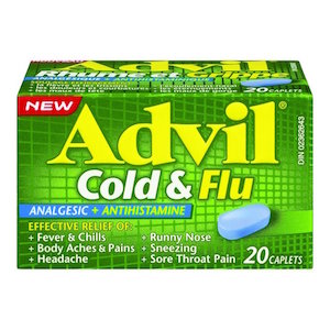 カナダで購入できる風邪・インフルエンザ薬、Advil(アドヴィル)「Cold &amp; Flu」