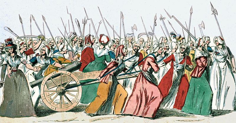 作者不明の絵画「女達のヴェルサイユ行進」フランス革命を象徴する絵のひとつ