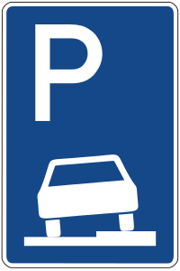 ドイツの道路標識、Parken auf Gehwegen