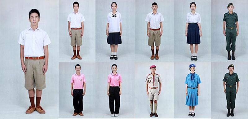 タイの高校โรงเรียน ศรีกระนวนวิทยาคมの制服バリエーション図
