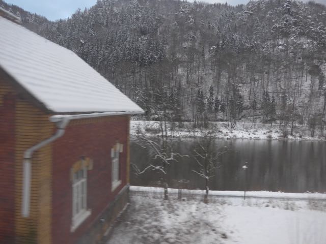 ドイツの鉄道から観た雪景色