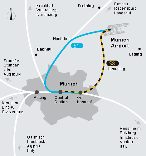 ミュンヘン空港の地図の画像です