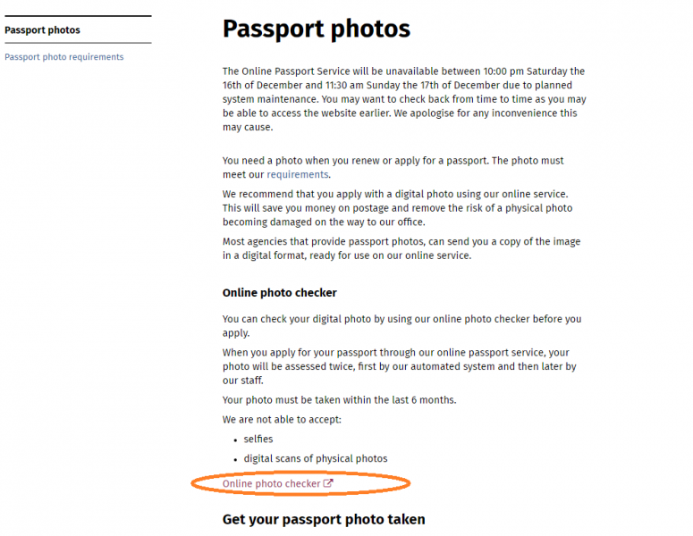 Photo Checkerでニュージーランドの学生ビザの申請に使える写真か確認する方法1